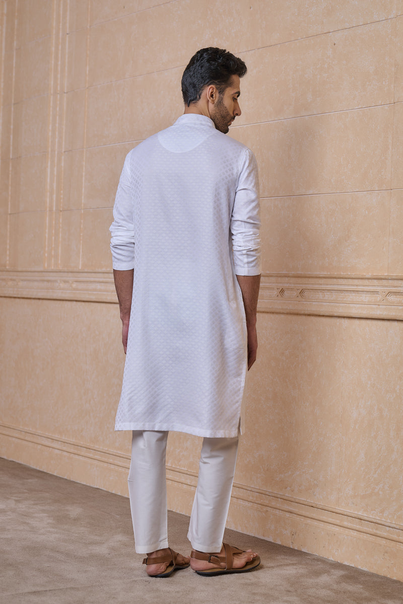 Ivory Jacquard Kurta Set