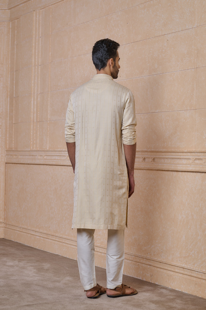 Gold Jaquard Kurta Set