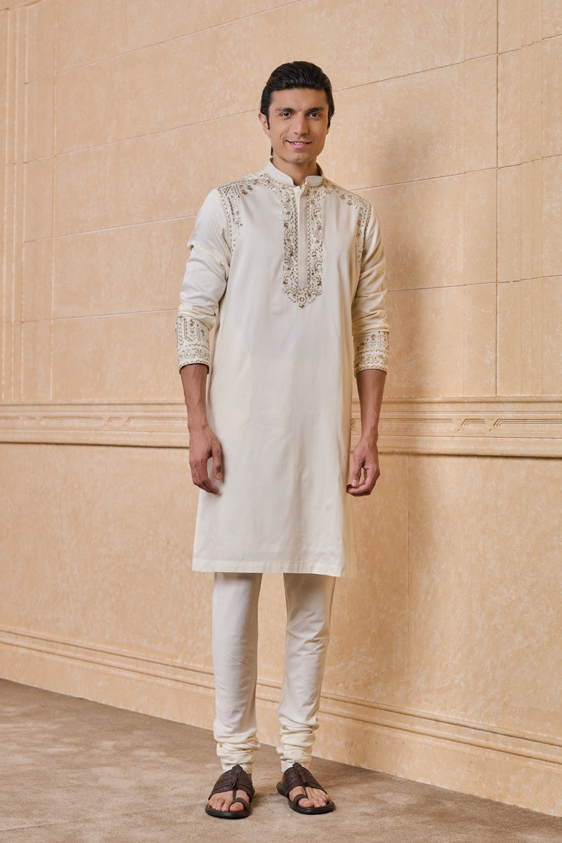 Ivory All Over Embroidered Kurta Set