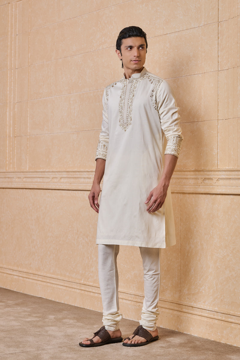 Ivory All Over Embroidered Kurta Set