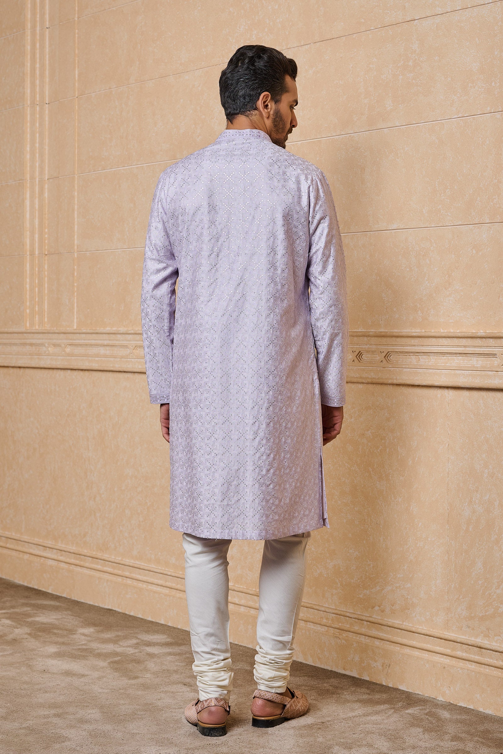 Lilac All Over Embroidered Kurta Set