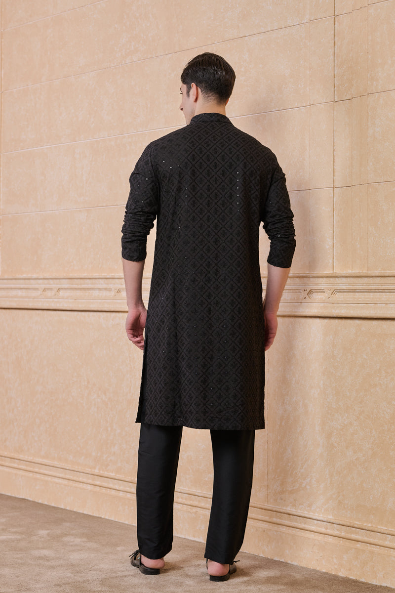 Black Schiffili Kurta Set