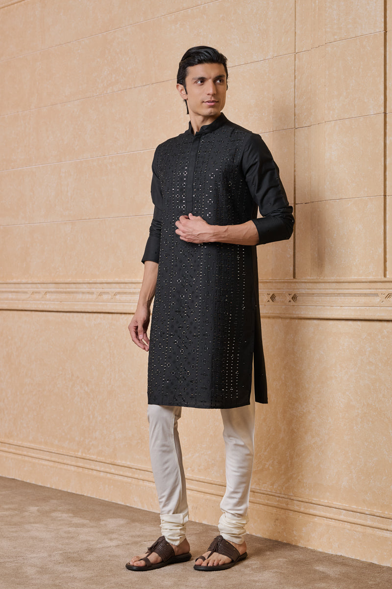 Black All Over Mirror Kurta Set