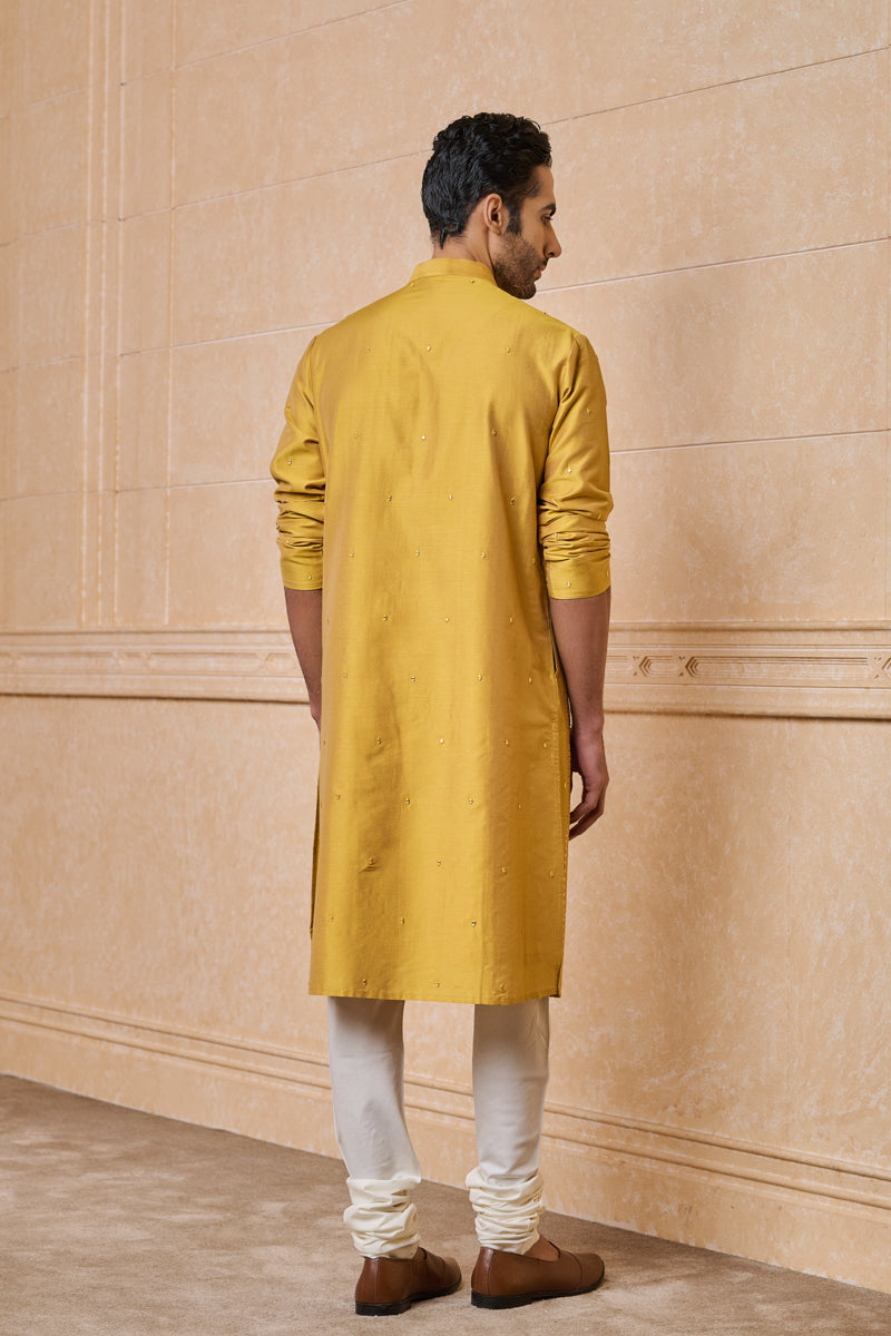 Yellow All Over Mirror Kurta Set