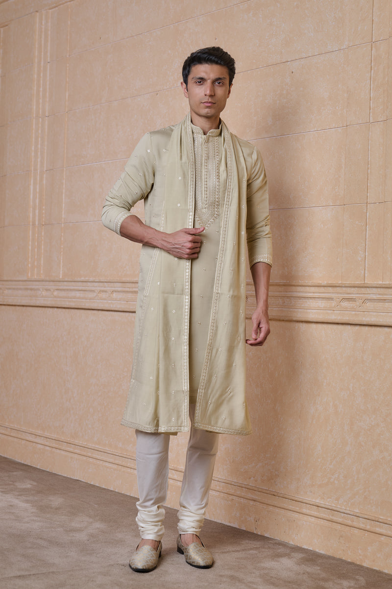 Ivory All Over Embroidered Kurta Set