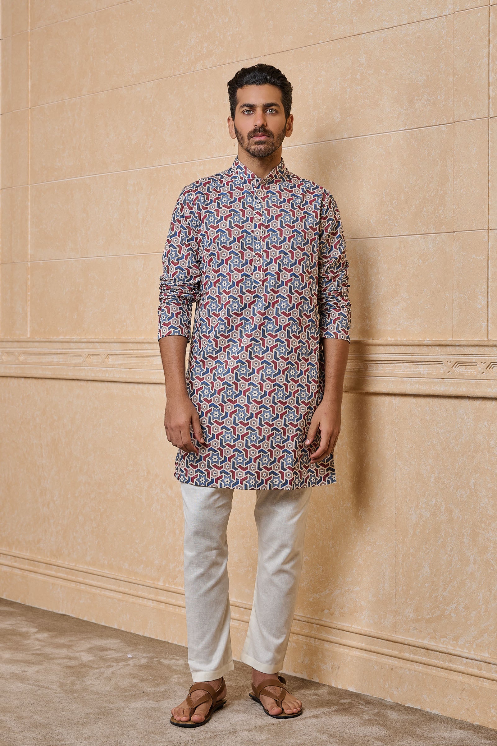 Multi-coloured Cotton Printed Kurta Set