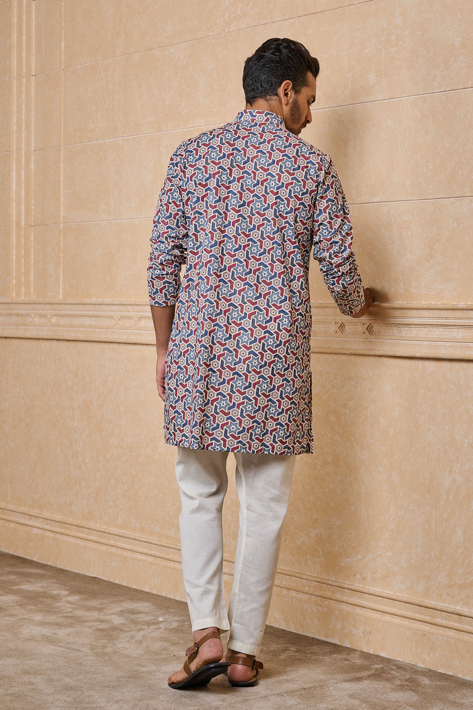 Multi-coloured Cotton Printed Kurta Set