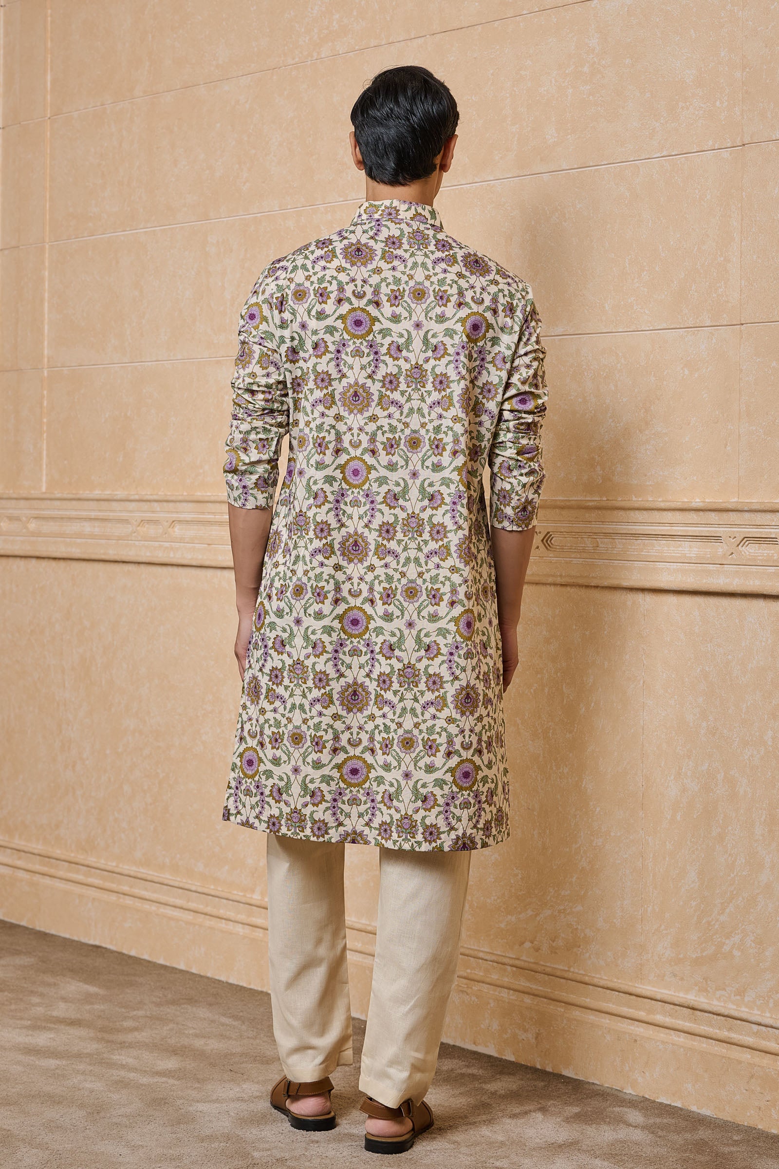 Multi-coloured Cotton Printed Kurta Set