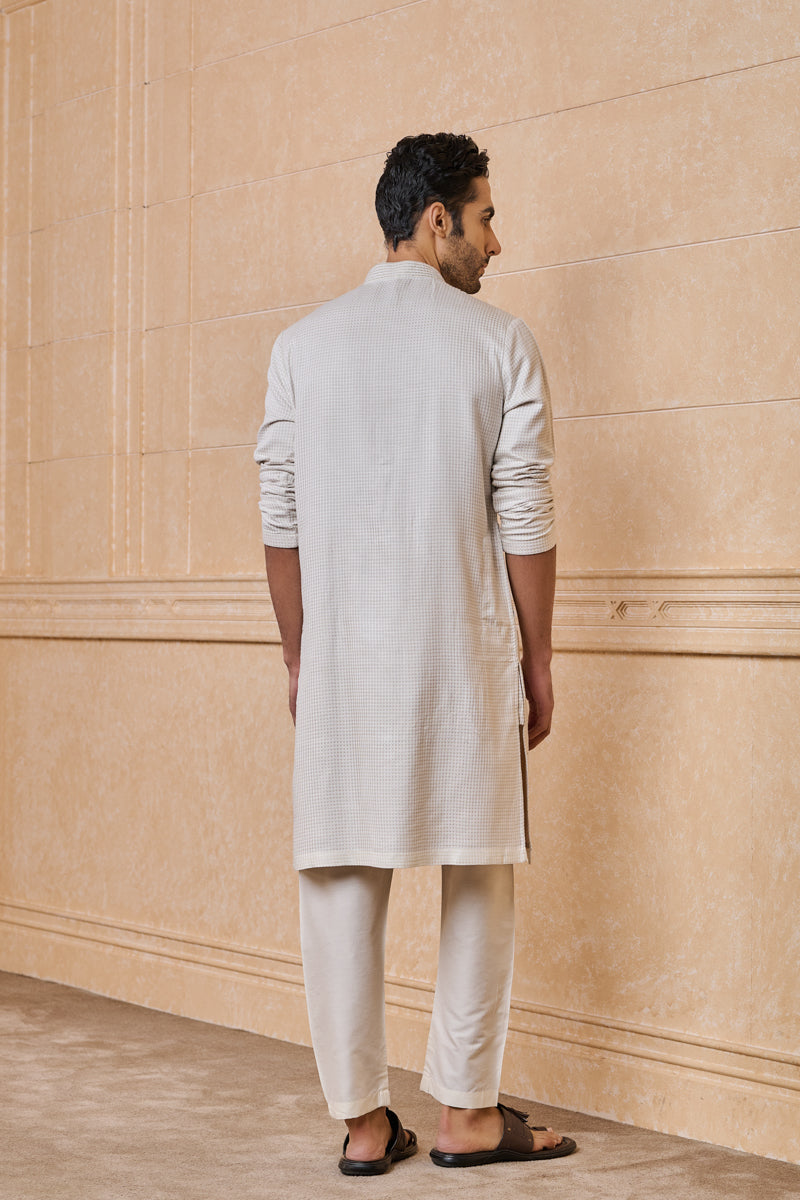 Ivory Jacquard Kurta Set