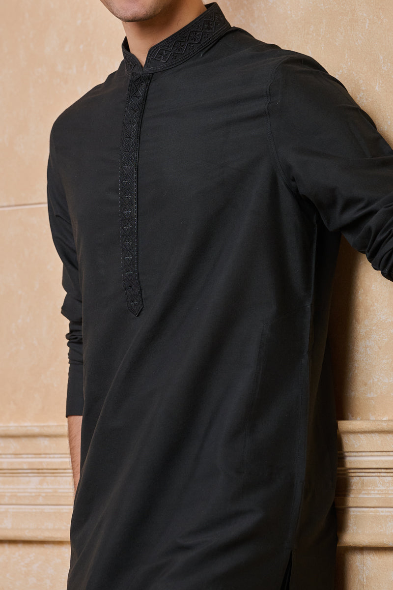 Black Classic Kurta Set