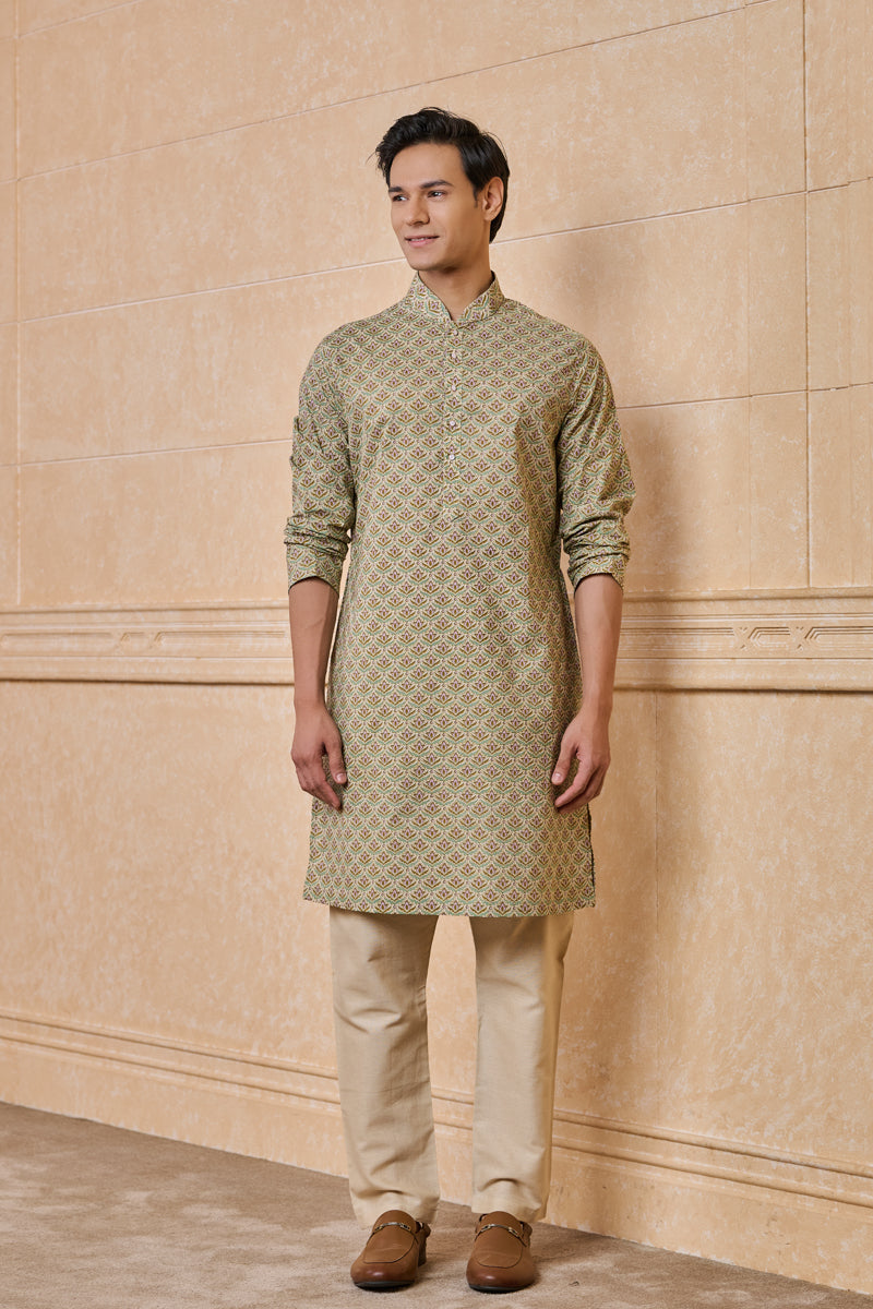 Light Green All Over Printed Kurta Set