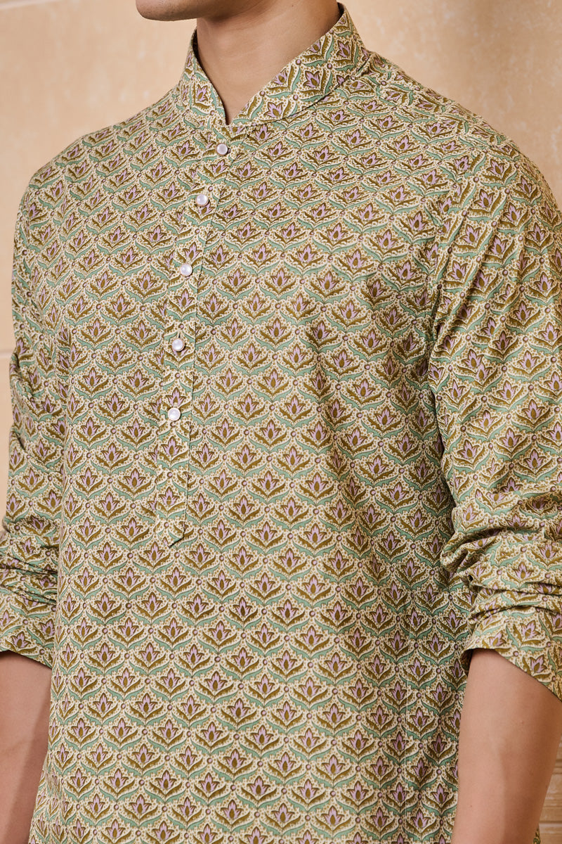 Light Green All Over Printed Kurta Set