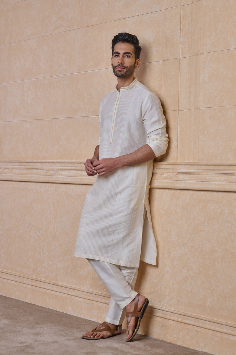 Ivory All Over Textured Kurta Set