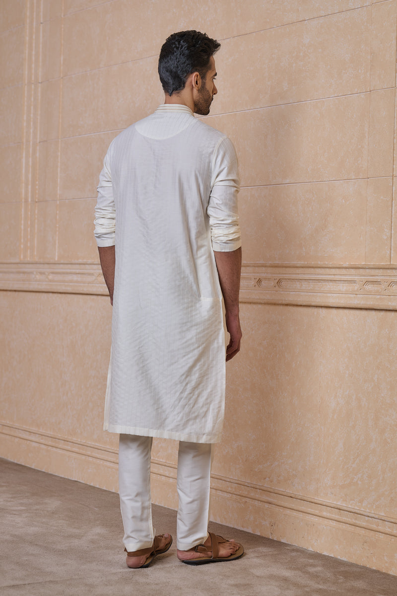 Ivory All Over Textured Kurta Set