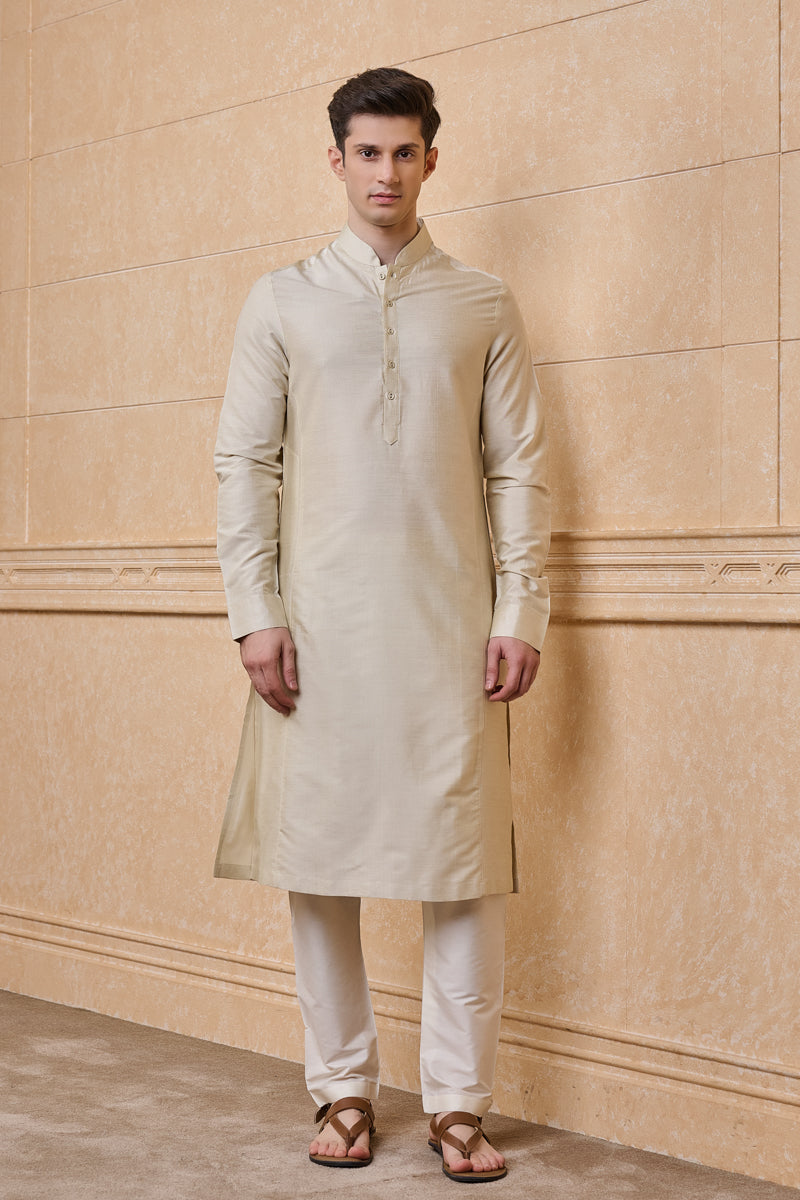 Gold Solid Single Kurta