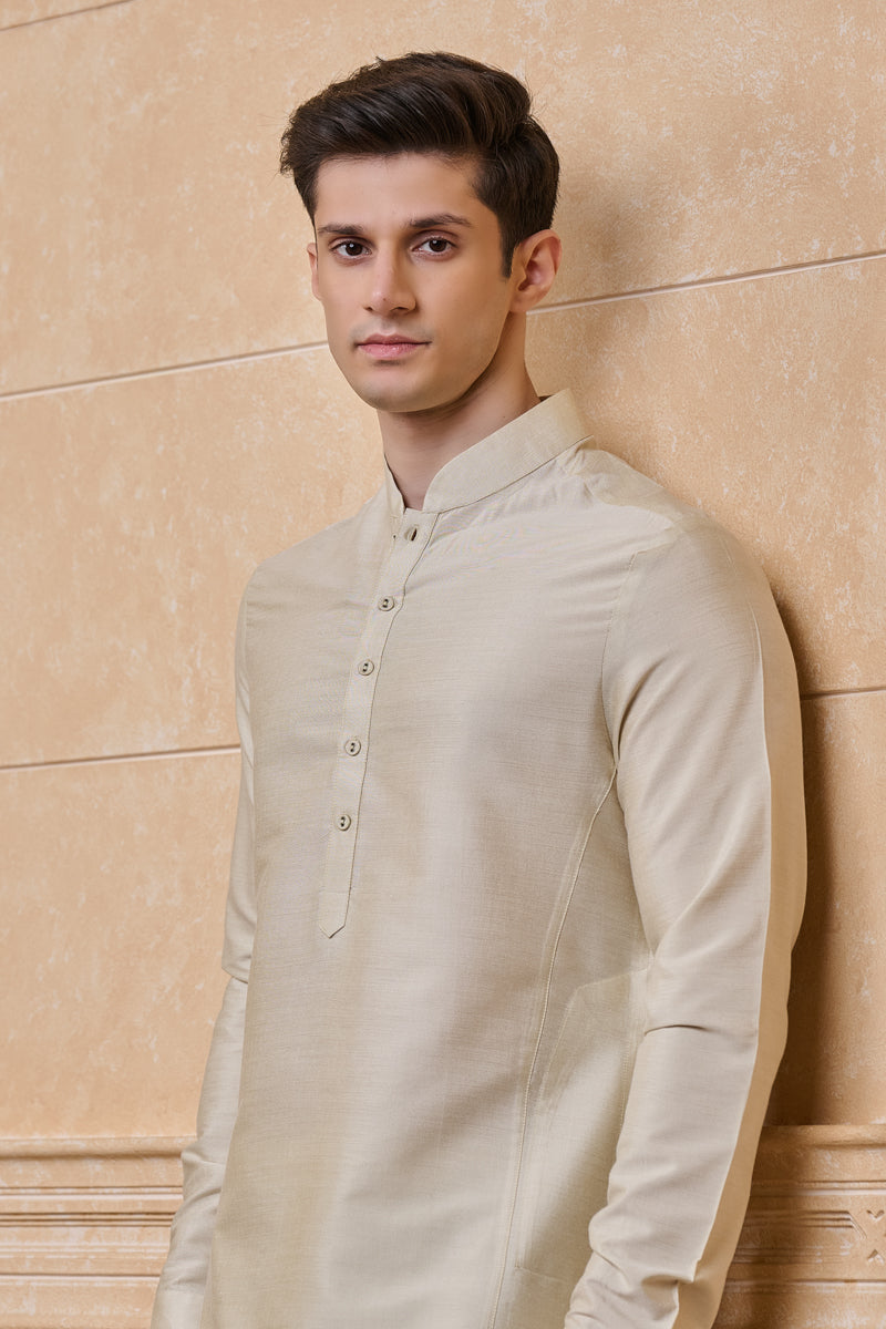 Gold Solid Single Kurta