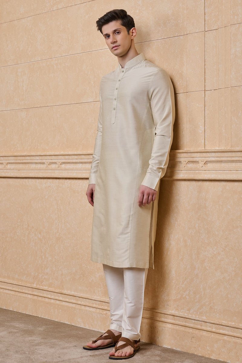 Gold Solid Single Kurta