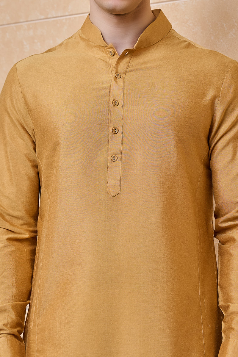 Yellow Solid Single Kurta