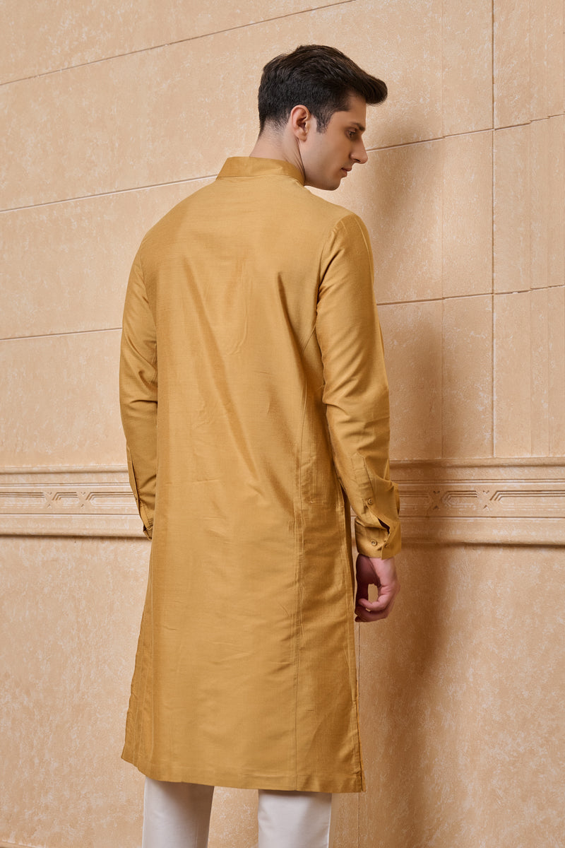 Yellow Solid Single Kurta