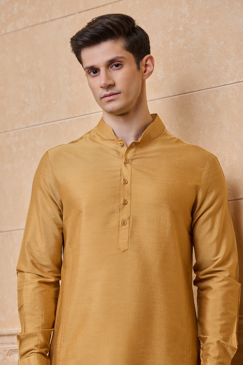 Yellow Solid Single Kurta