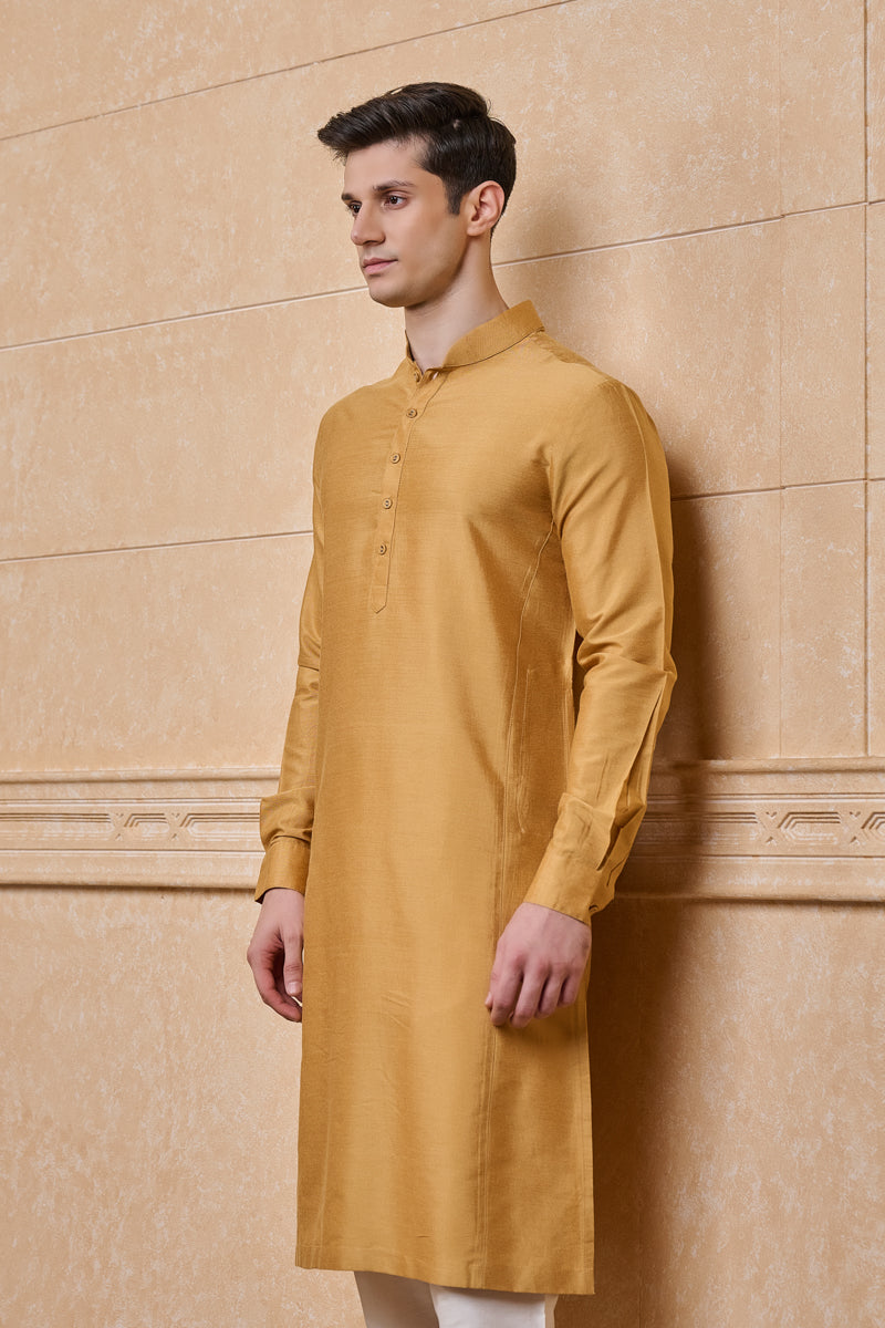 Yellow Solid Single Kurta