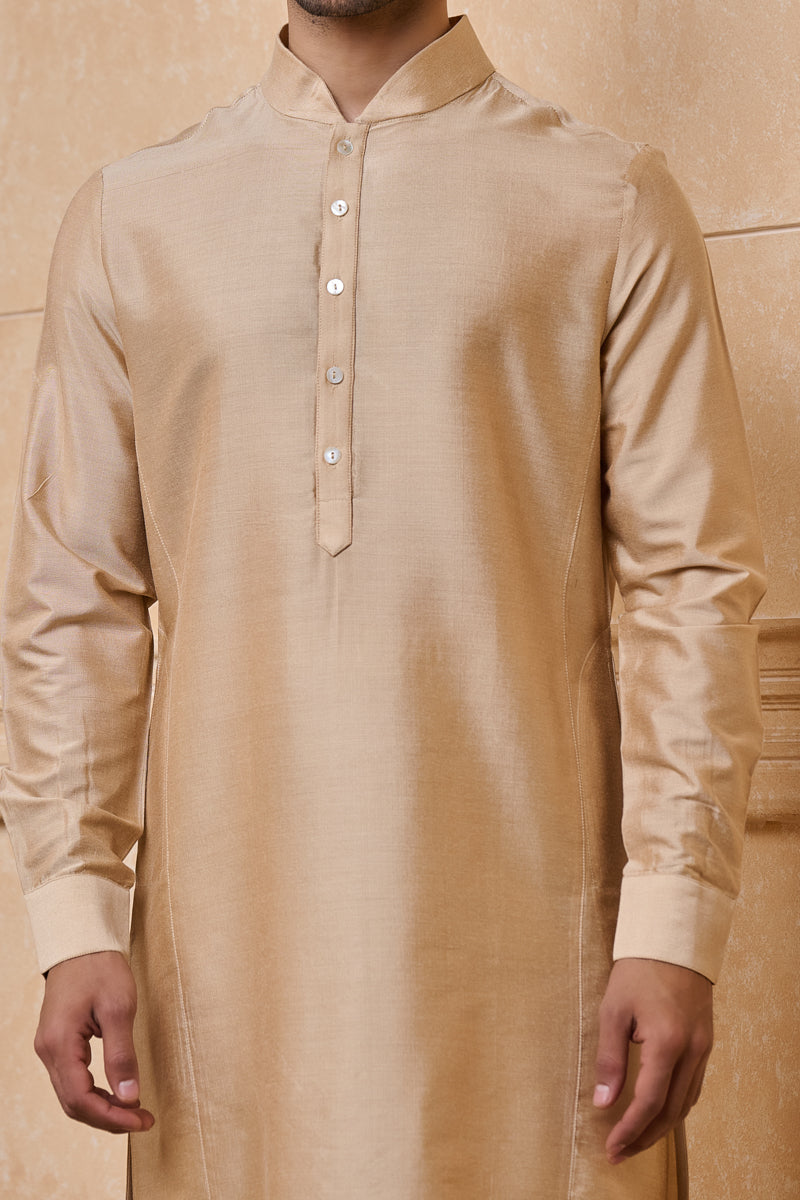 Beige Solid Single Kurta