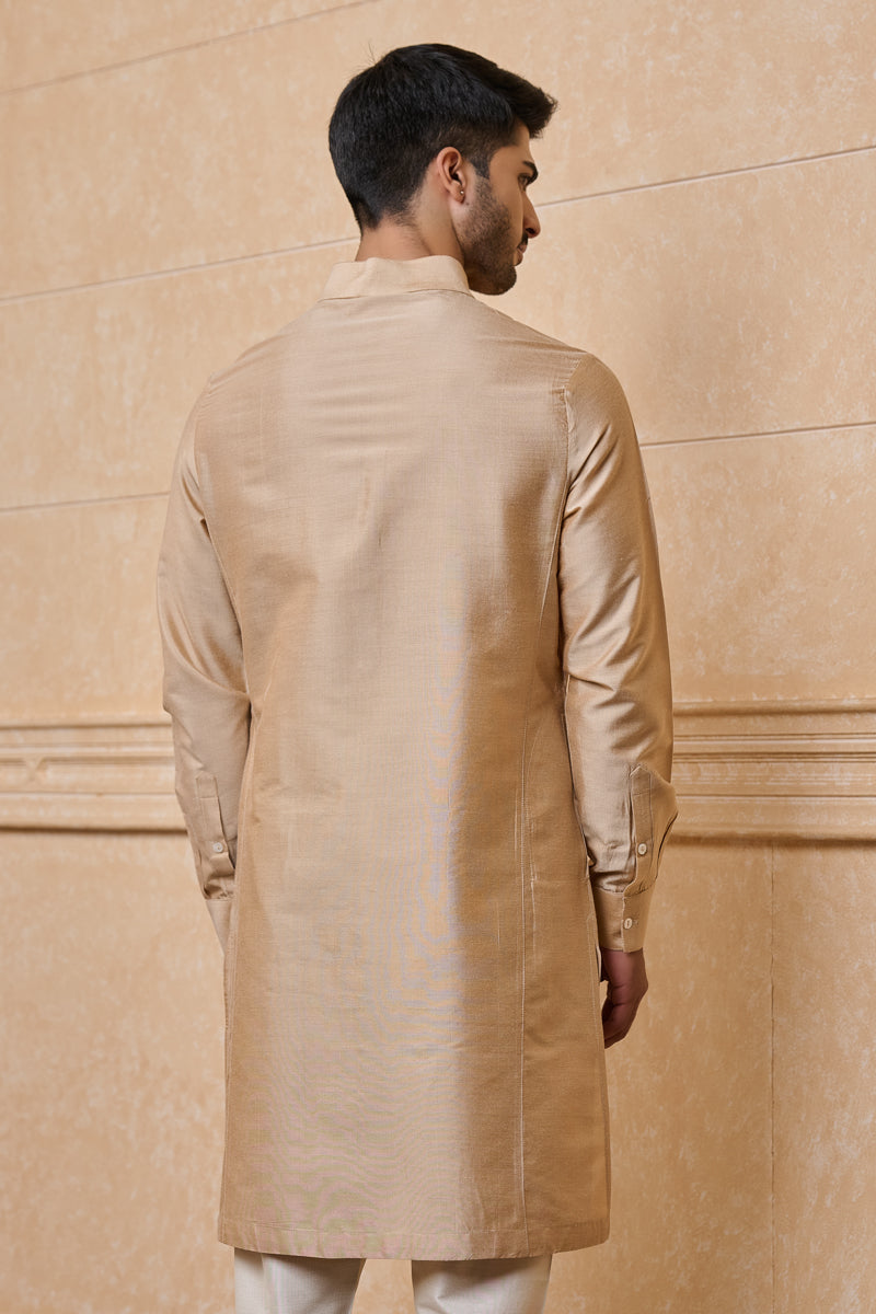 Beige Solid Single Kurta