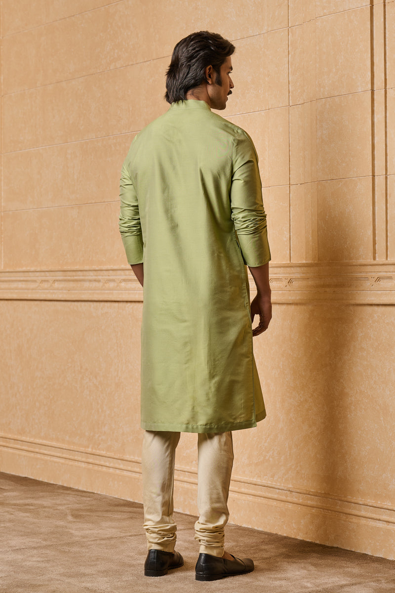 Light Green Zero Point Collar Single Kurta