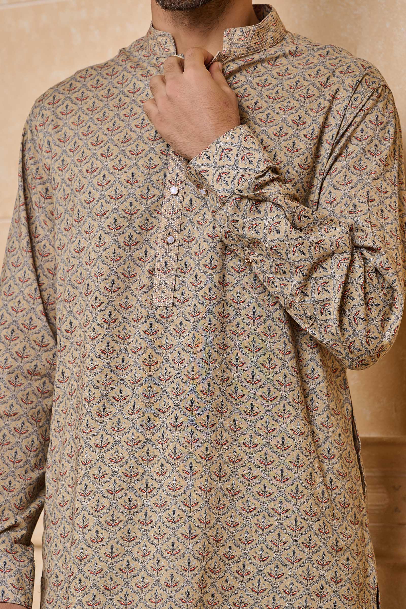 Light Green Printed Single Kurta