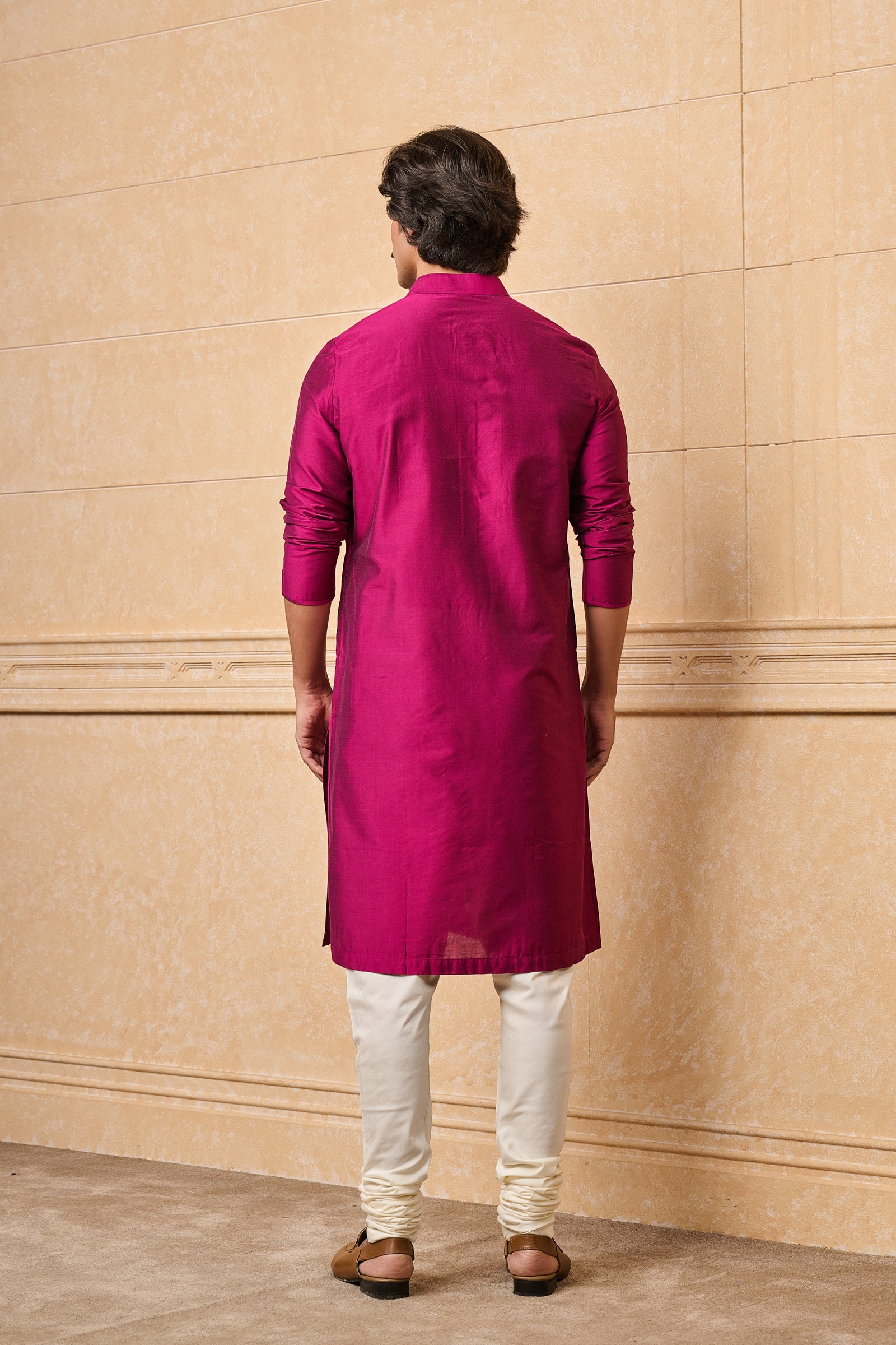 Purple Zero Point Collar Kurta