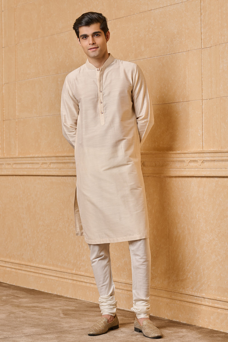 Ivory Zero Point Collar Single Kurta