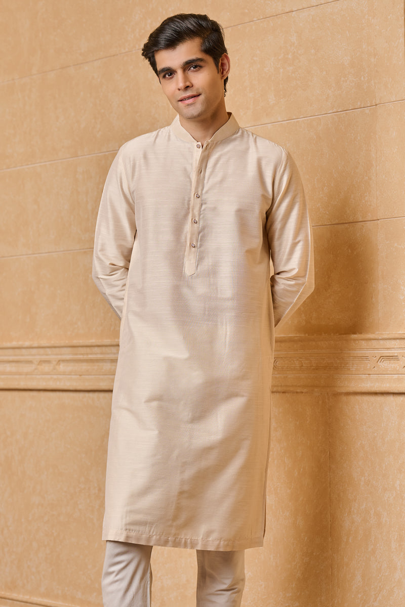 Ivory Zero Point Collar Single Kurta