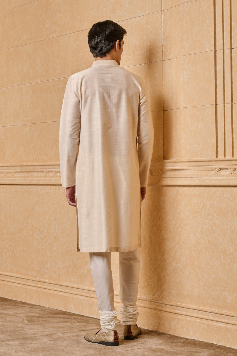 Ivory Zero Point Collar Single Kurta