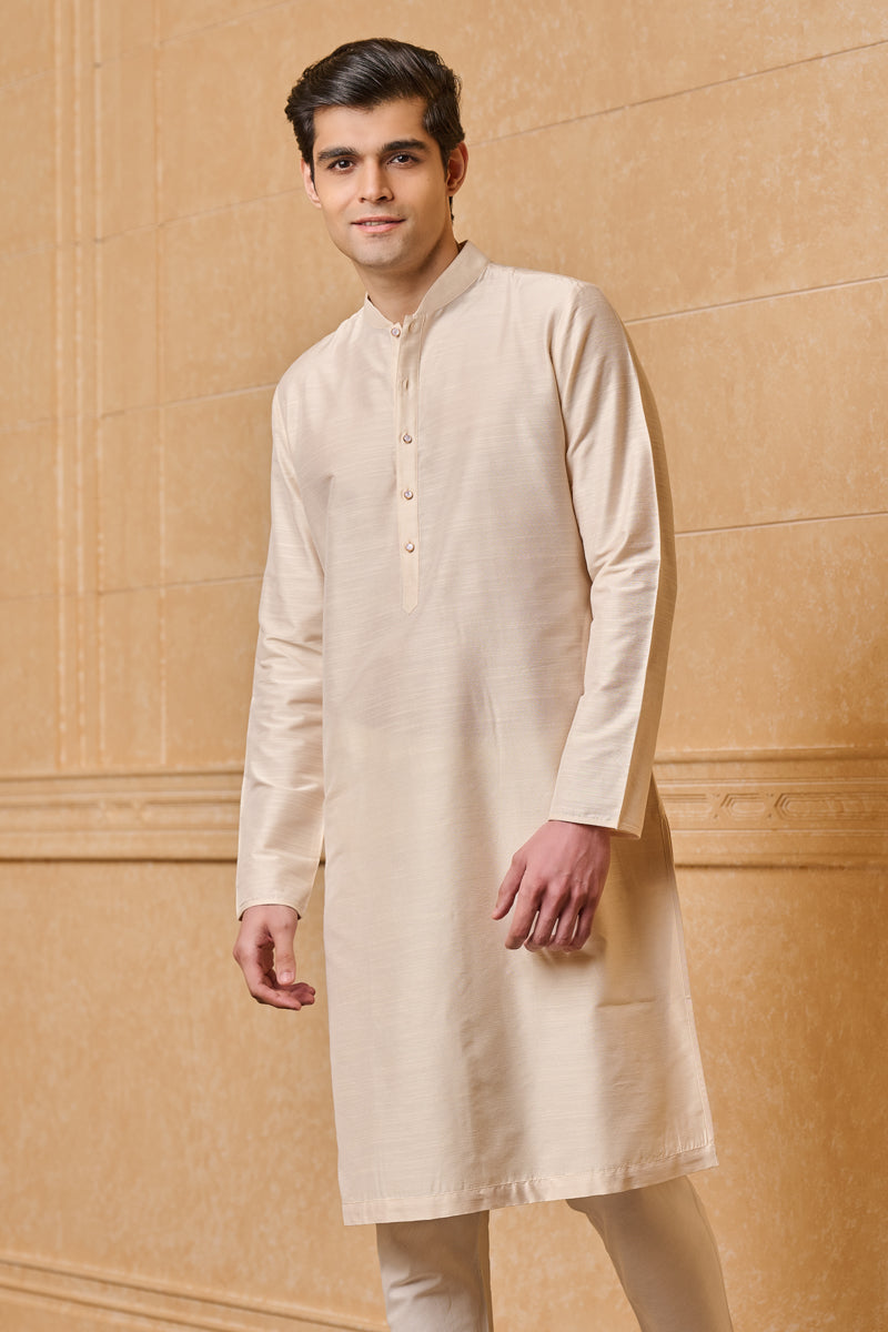 Ivory Zero Point Collar Single Kurta