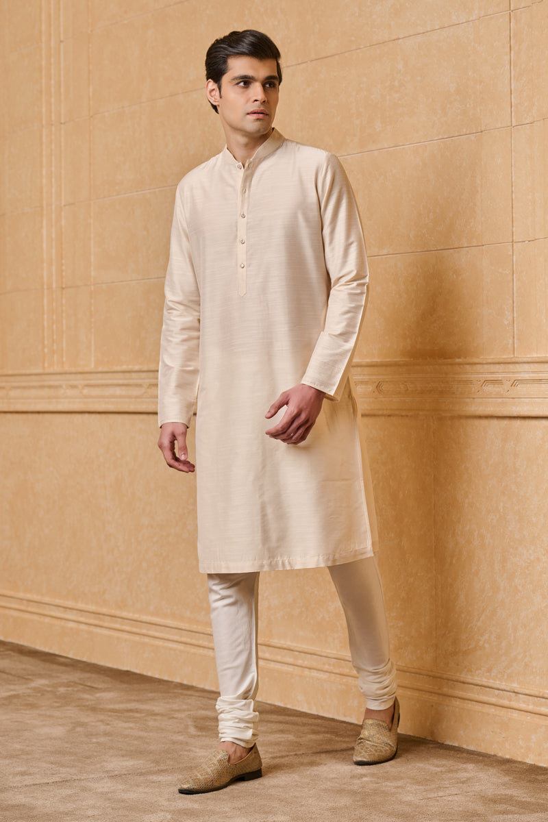 Ivory Zero Point Collar Single Kurta