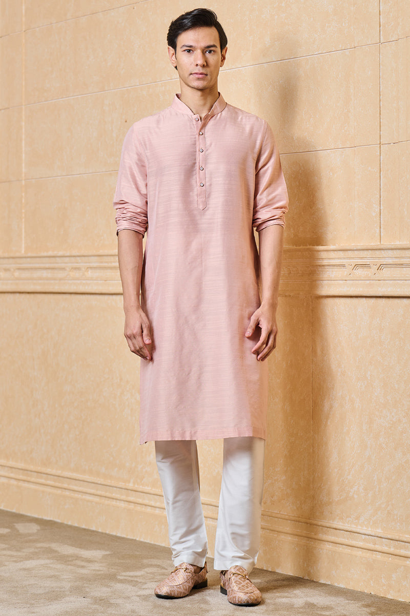 Pink Zero Point Collar Single Kurta