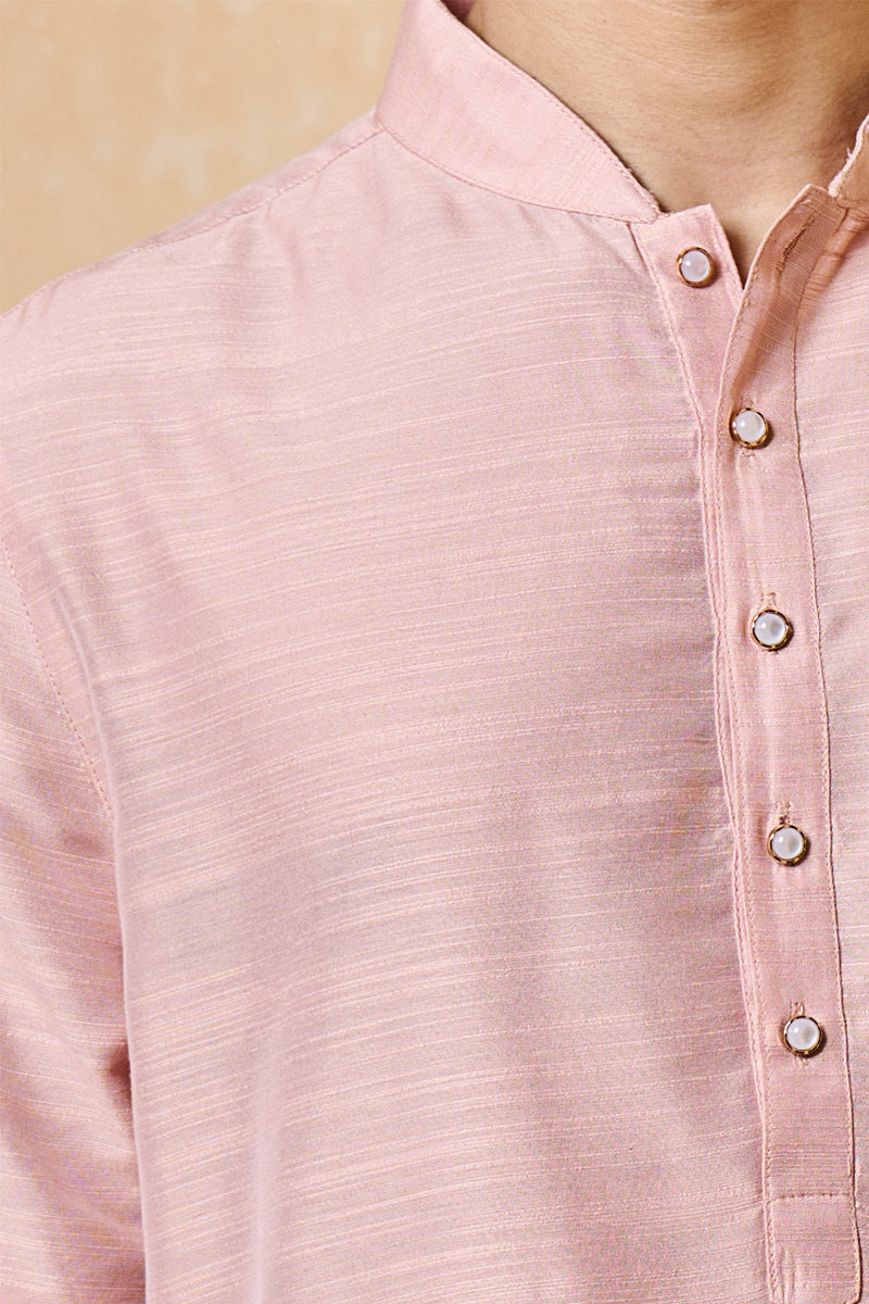 Pink Zero Point Collar Single Kurta