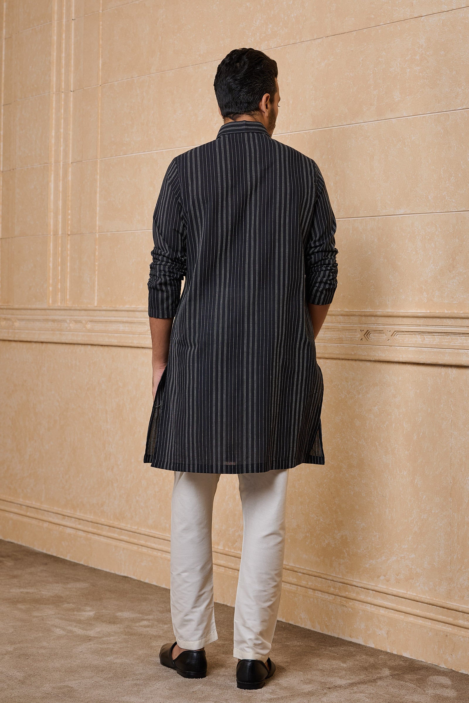 Black Jacquard Single Kurta