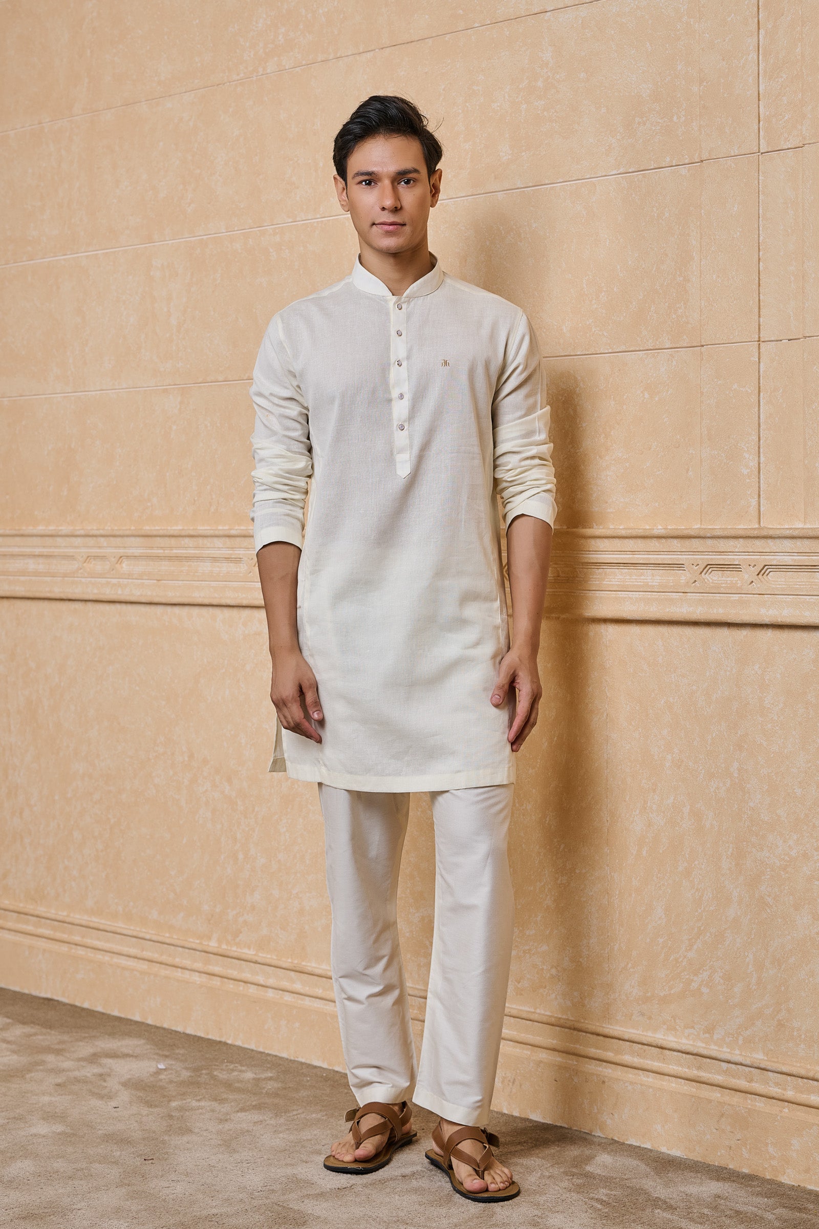 Ivory Classic Zero Point Collar Single Kurta