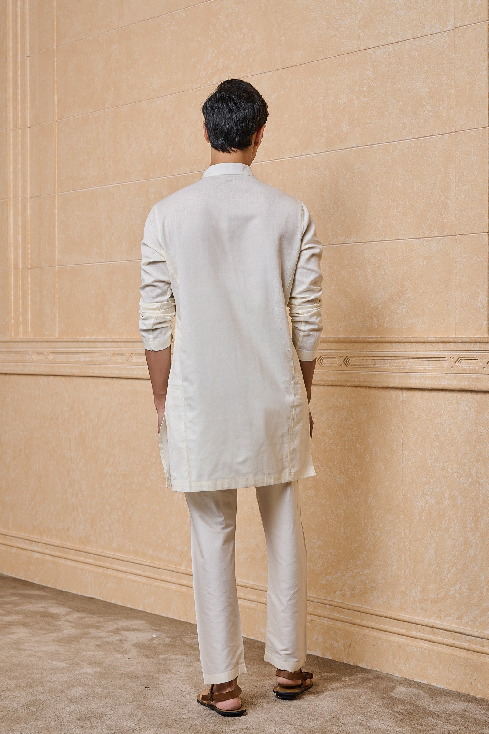 Ivory Clasic Zero Point Collar Single Kurta