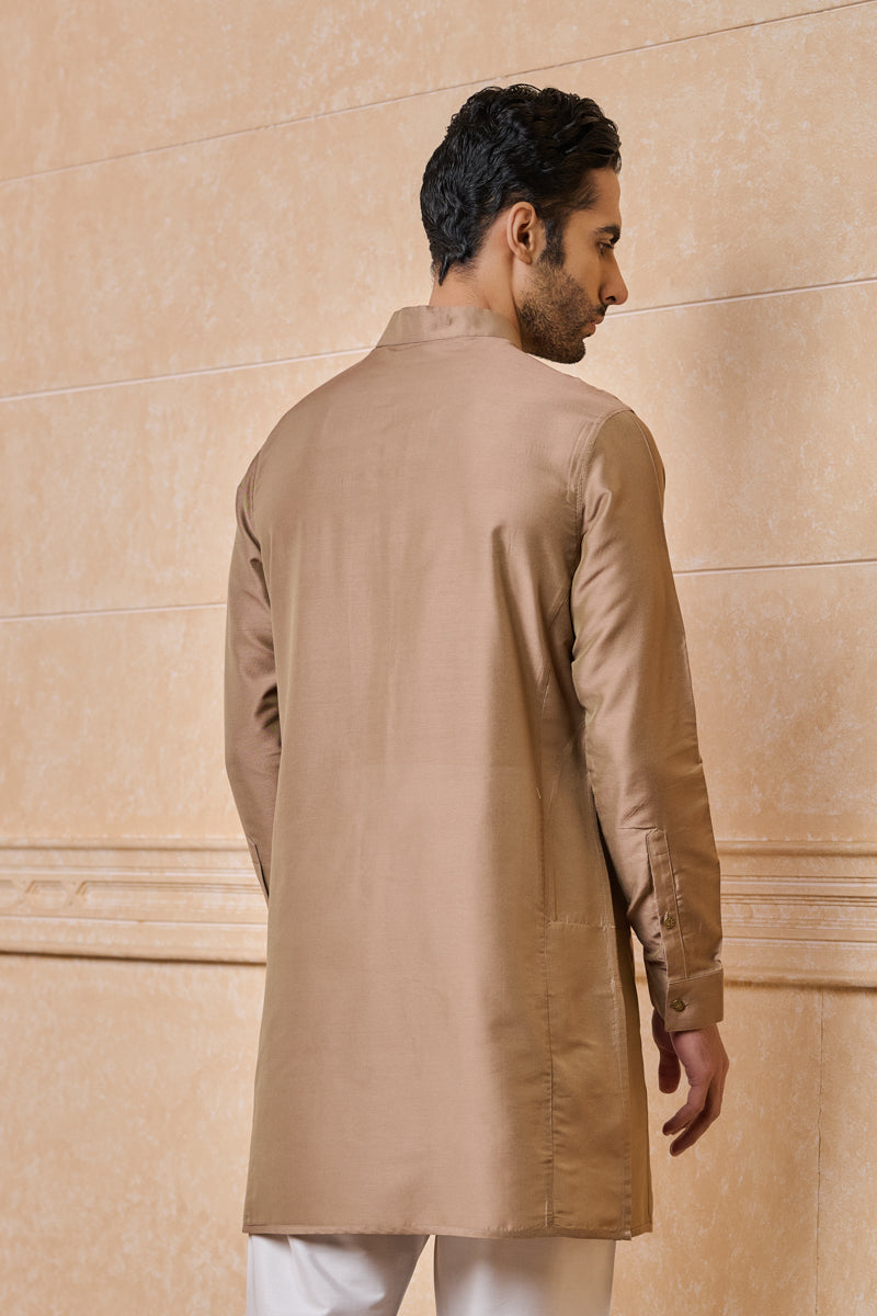 Brown Stylised Kurta With Jaali Detailing