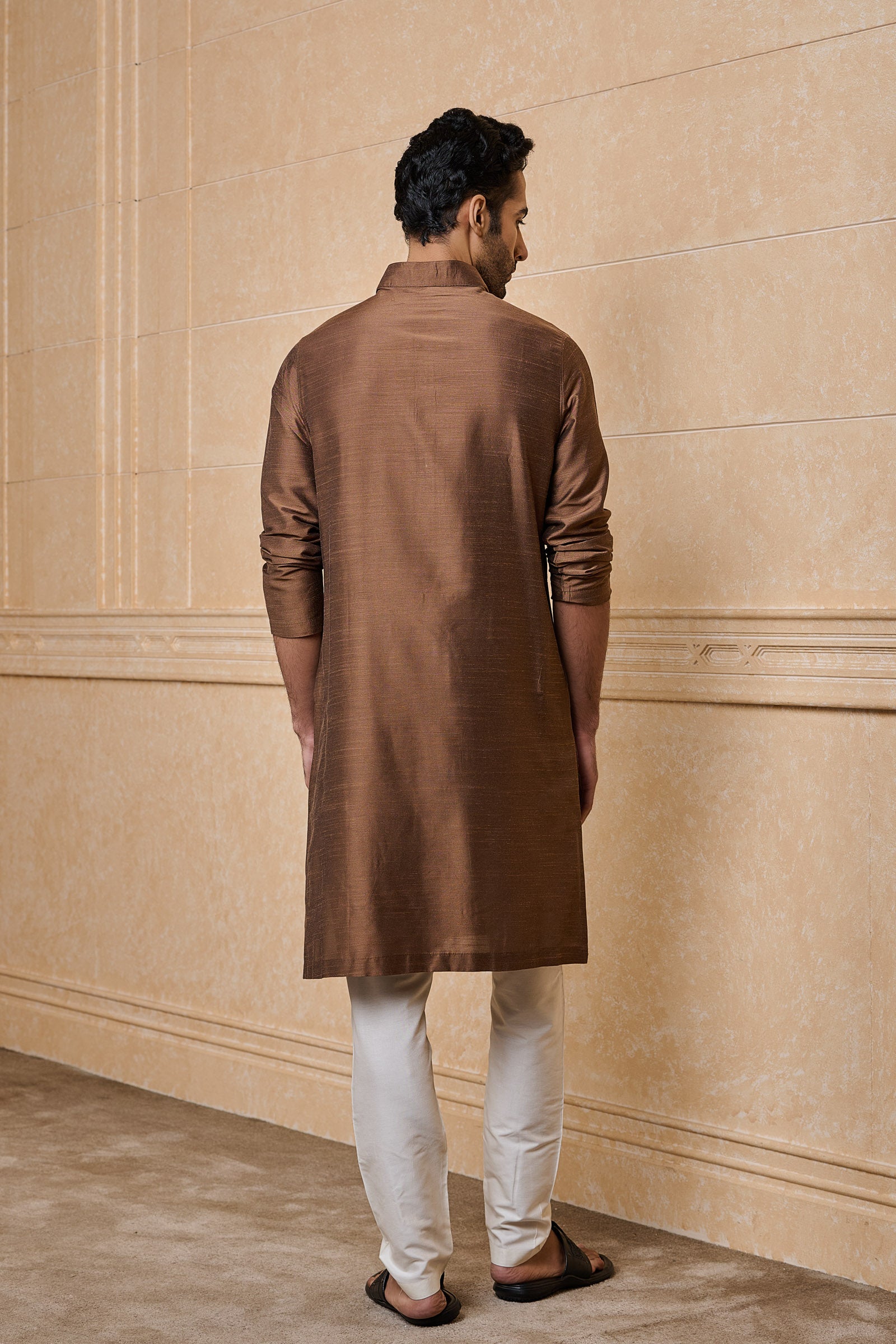 Brown Classic Solid Single Kurta