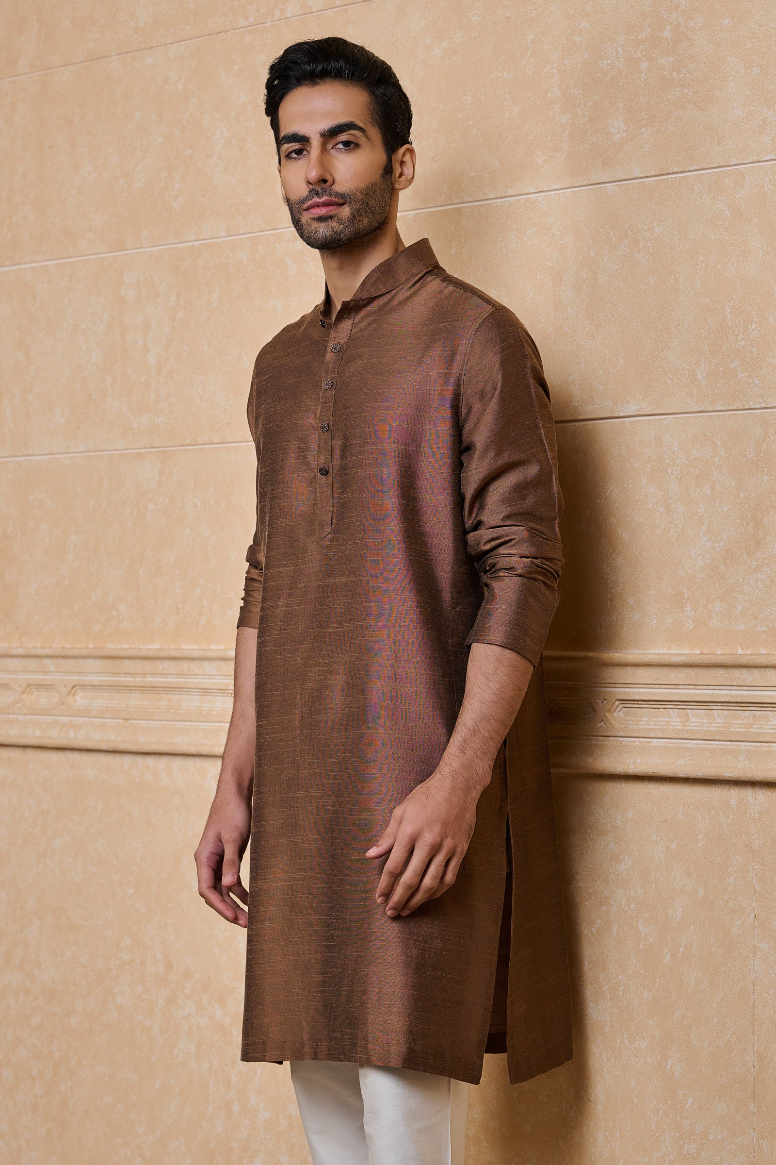 Brown Classic Solid Single Kurta