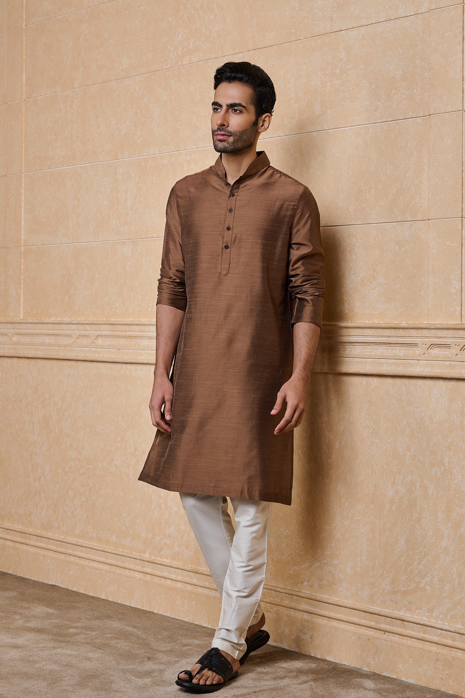 Brown Classic Solid Single Kurta