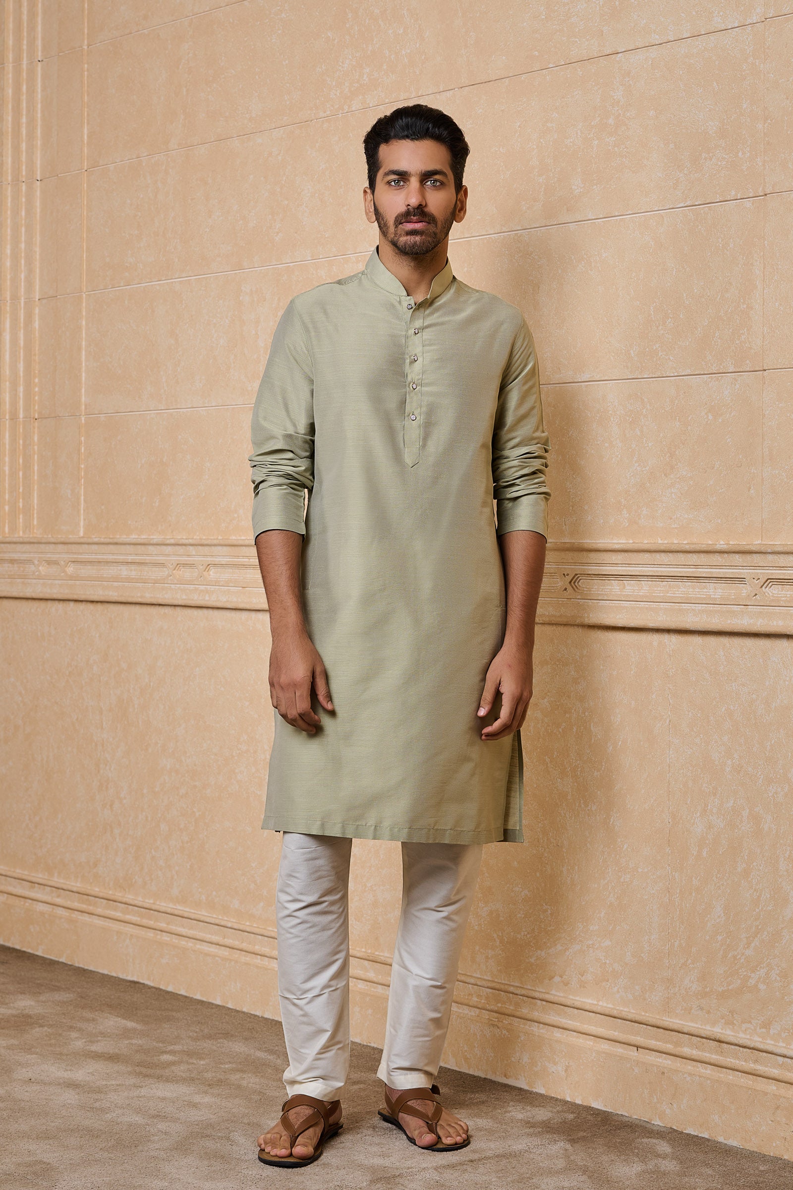 Light Green Classic Solid Single Kurta