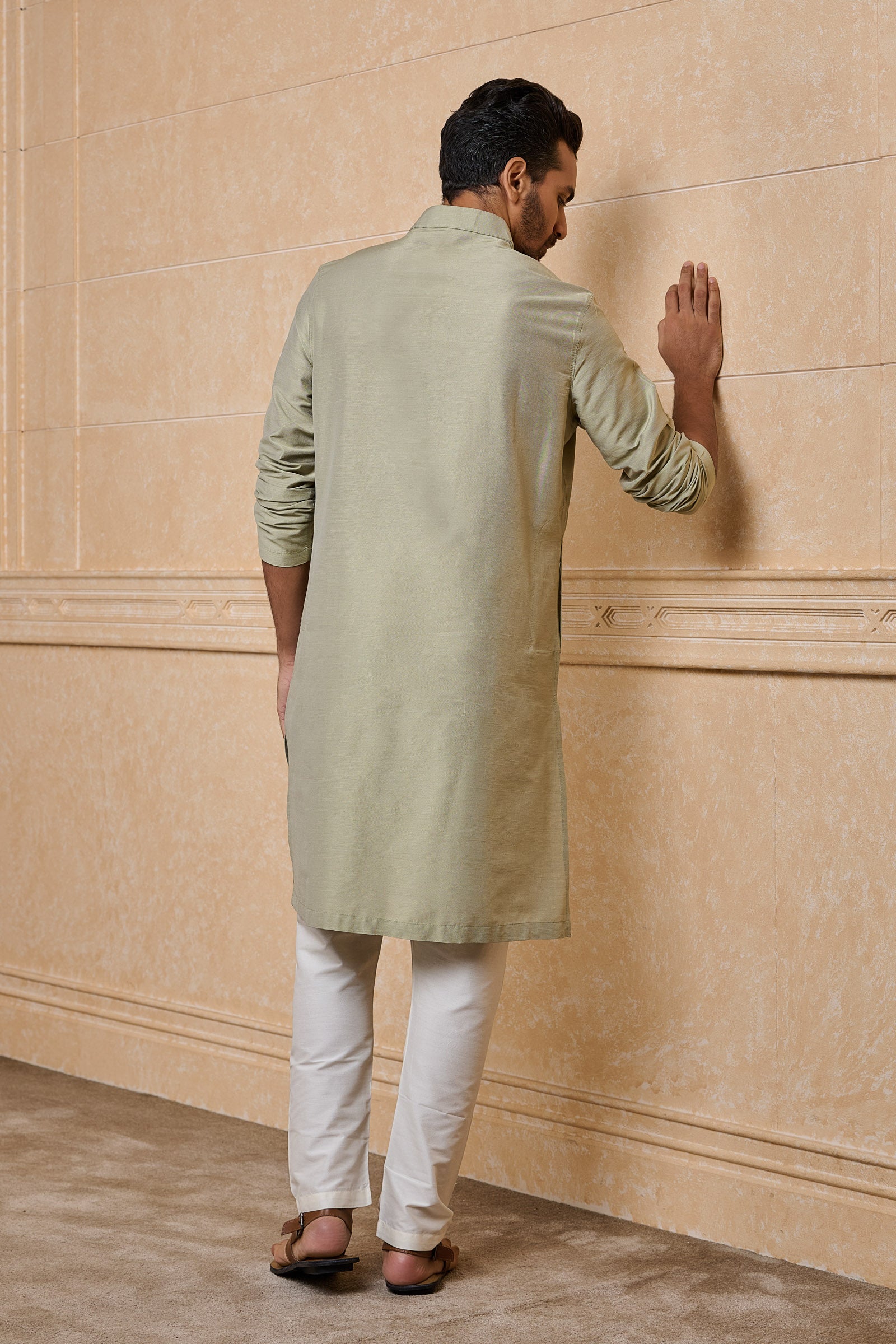 Light Green Classic Solid Single Kurta