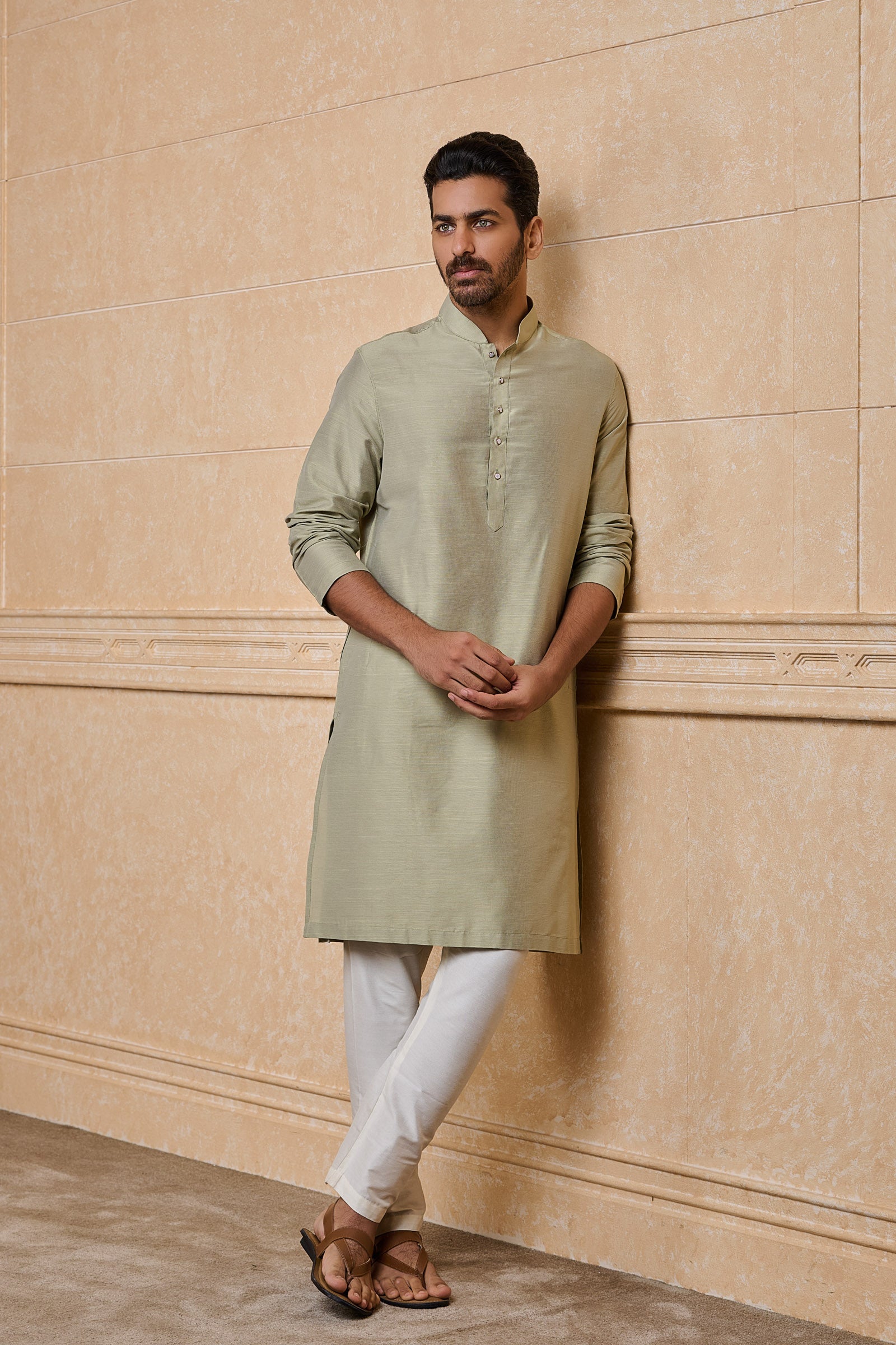 Light Green Classic Solid Single Kurta