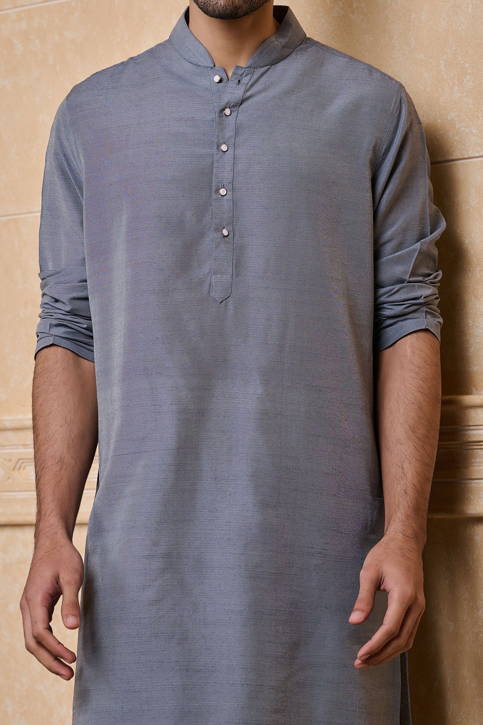 Medium Grey Classic Solid Single Kurta