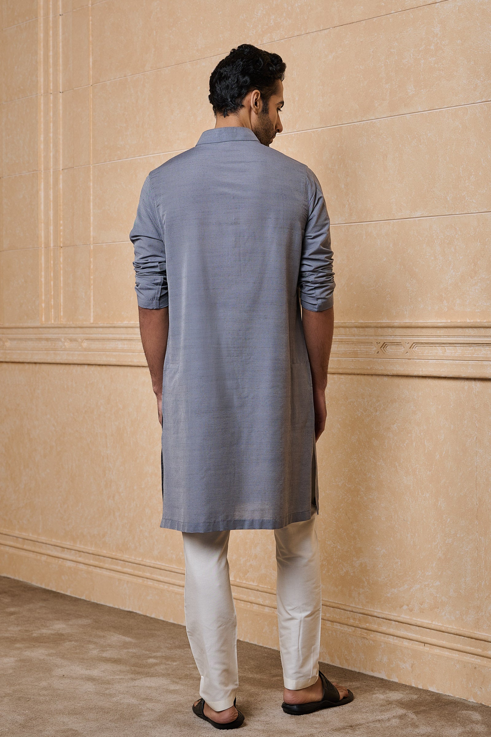 Medium Grey Classic Solid Single Kurta