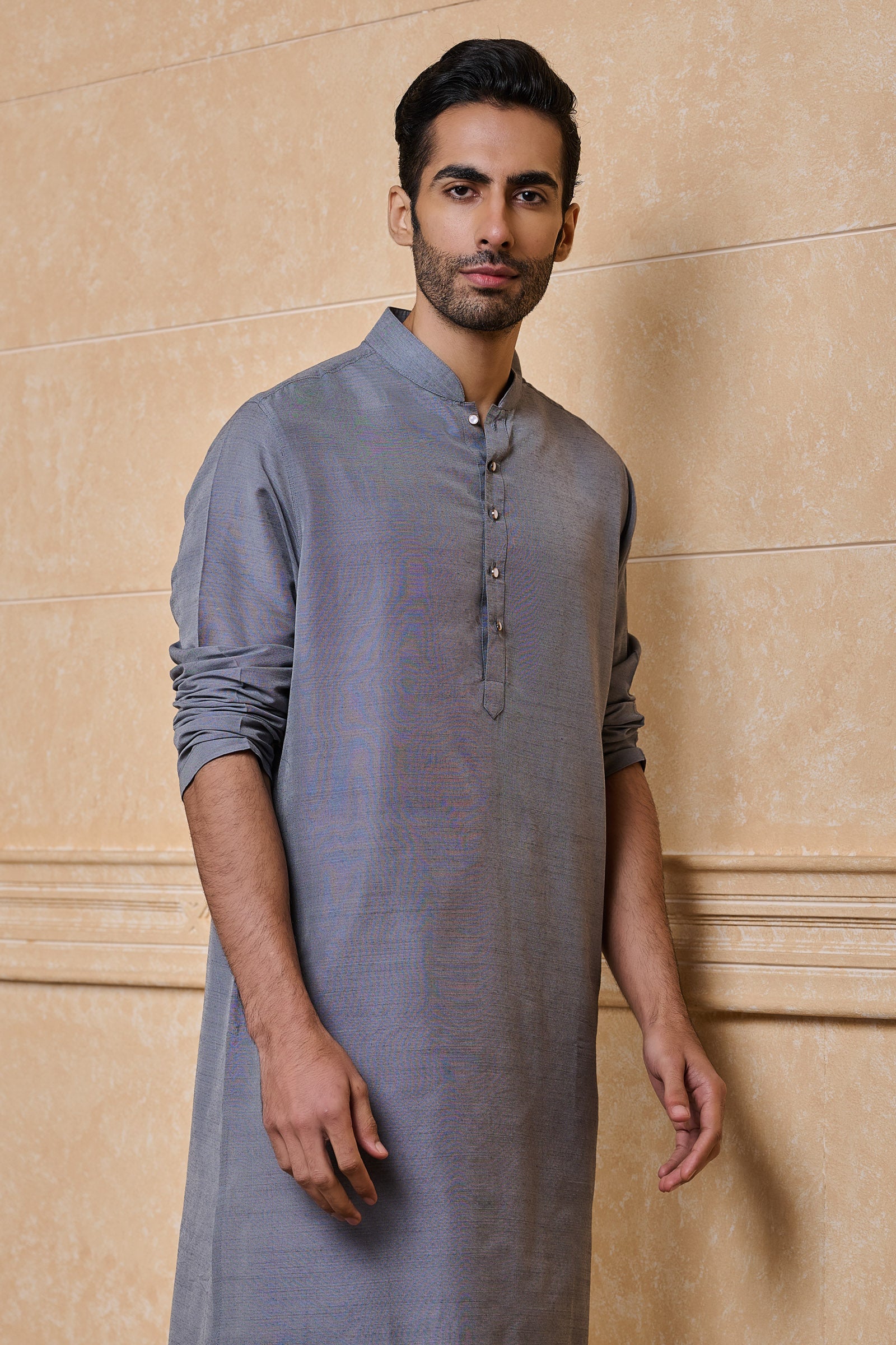 Medium Grey Classic Solid Single Kurta